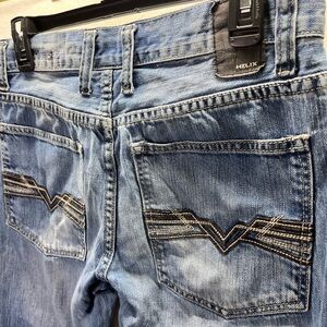 Helix Relaxed Fit Straight Leg Jeans Mens 30/32 Blue Denim 100% Cotton 2433